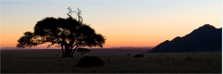 Panoramabild Sonnenuntergang Tirasberge Namibia