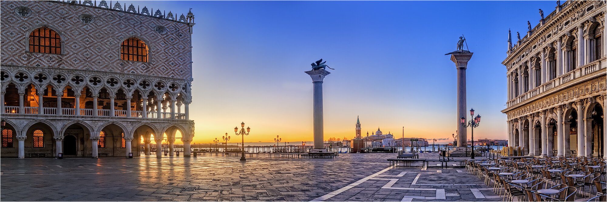 Panoramafoto Sonnenaufgang San Marco Venedig Italien
