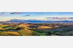 Panoramabild San Quiricio d´Orcia Tal Toskana Italien