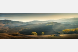 Panoramabild In der herbstlichen Toskana Italien