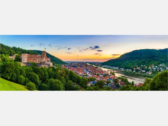 Panoramabild Blick über Heidelberg und das Schloß
