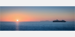 Panoramafoto Sonnenuntergang in den Kykladen Griechenland