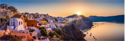 Panoramabild Sonnenaufgang Oia Santorini Griechenland
