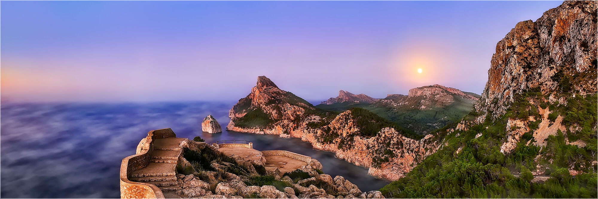 Panoramabild Nebeltag am Cap Formentor Mallorca