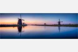 Panoramabild Windmühlen von Kinderdijk Holland