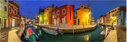 Panoramabild abends auf Burano Venedig