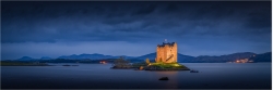 Panoramabild Stalker Castle Schottland am Abend