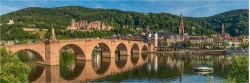 Panoramabild alte Brücke Heidelberg am Nachmittag
