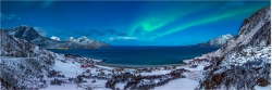 Panoramabild Polarlicht Troms Norwegen Grøtfjord