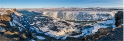Panoramabild Winterlicher Godafoss Wasserfall