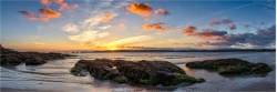 Panoramabild Bretagne Sonnenuntergang Plage de Goulien