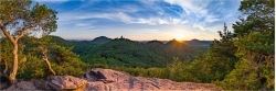 Panoramafoto Pfäzer Wald Sonnenuntergang Slevogtfelsen