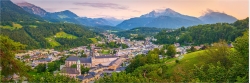 Panoramafoto Abendstimmung über Berchtesgaden