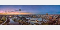 Panoramafoto Dämmerung im Olympiapark München