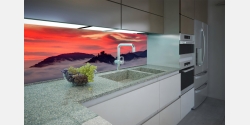 Wohnbeispiel Küchenrückwand auf Echtglas
