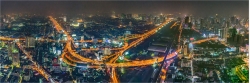 Panoramafoto Bangkok Highway bei Nacht