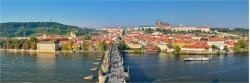 Panoramafoto Tschechien Blick über die Karlsbrücke Prag zur Burg