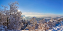 Panoramabild Winter auf der schwäbischen Alb Hohenzollernburg