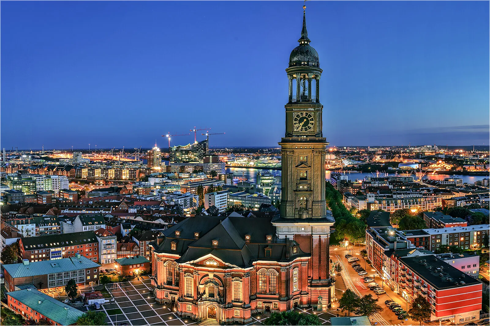 Leinwand Städtebild Hamburger Michel Hamburg